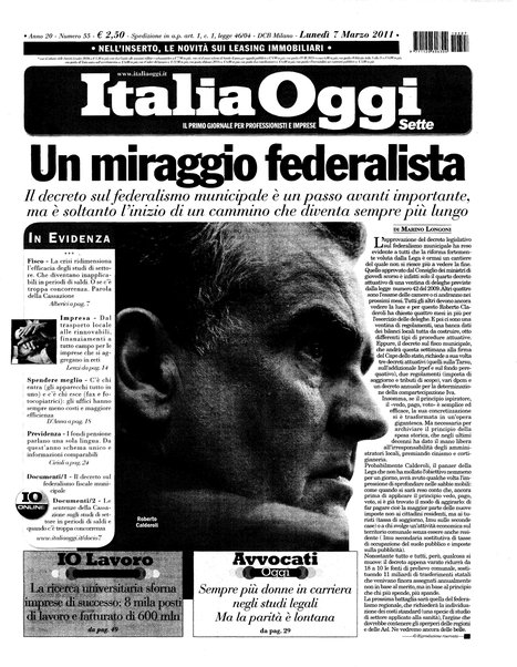 Italia oggi : quotidiano di economia finanza e politica